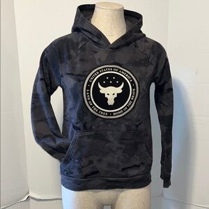 Under Armour Black Camo Hoodie with Bull Logo